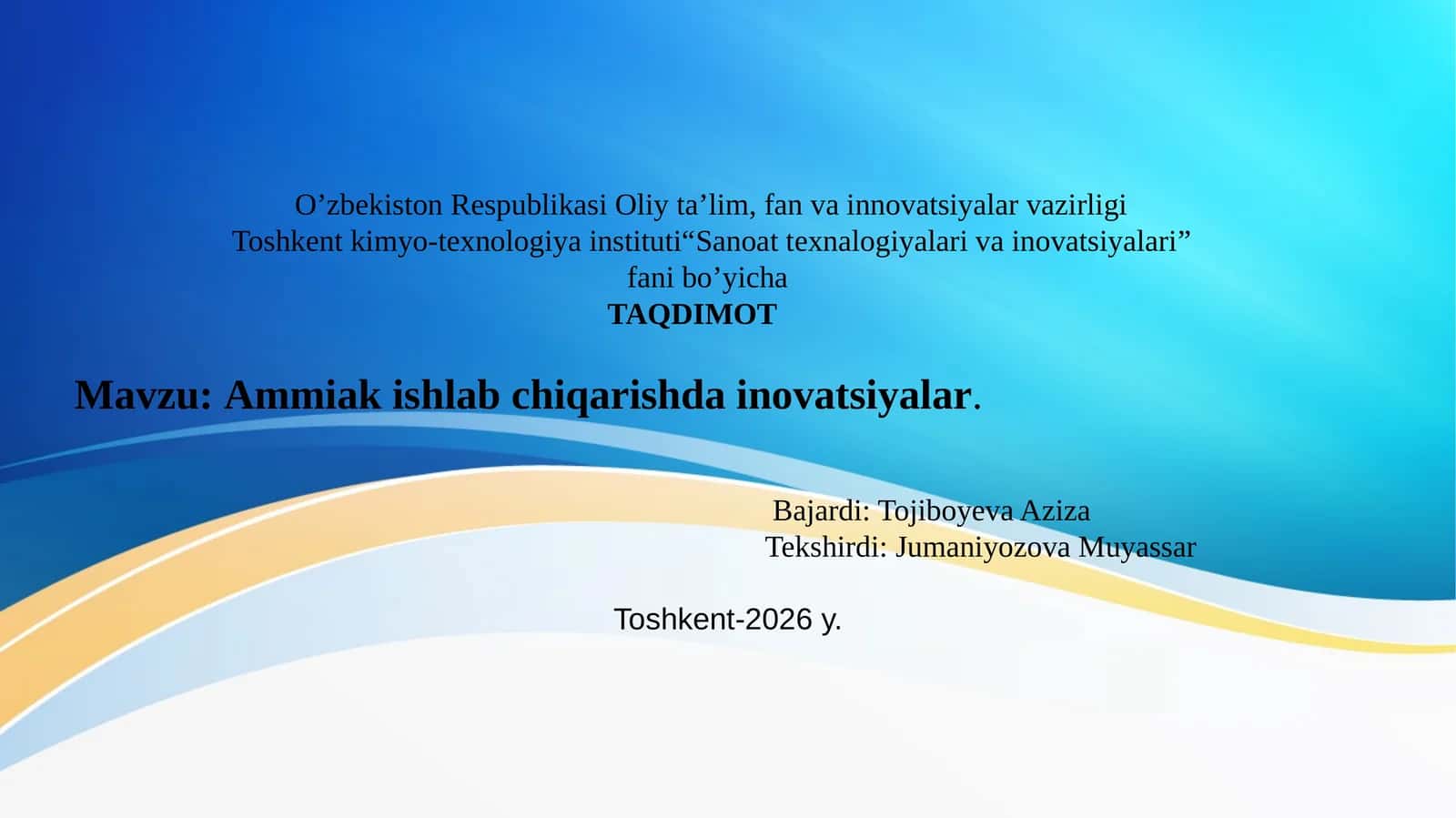 Ammiak ishlab chiqarish inovatsiyalari 1