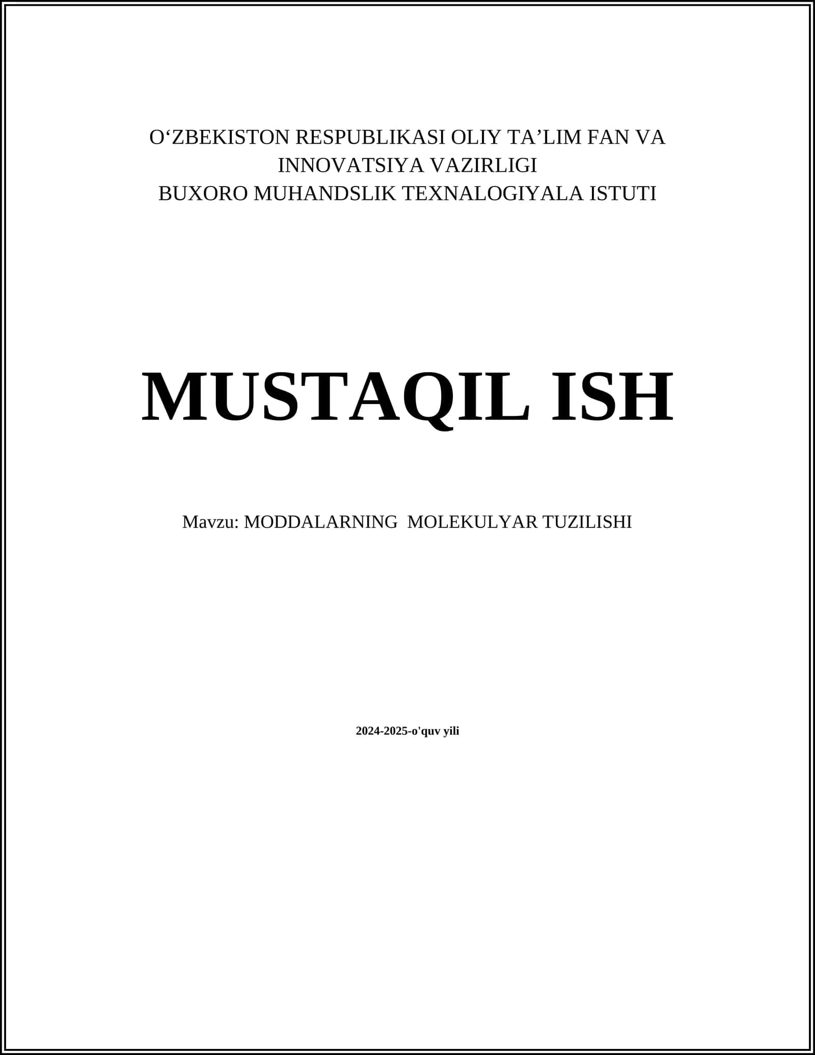 MODDALARNING MOLEKULYAR TUZILISHI 1