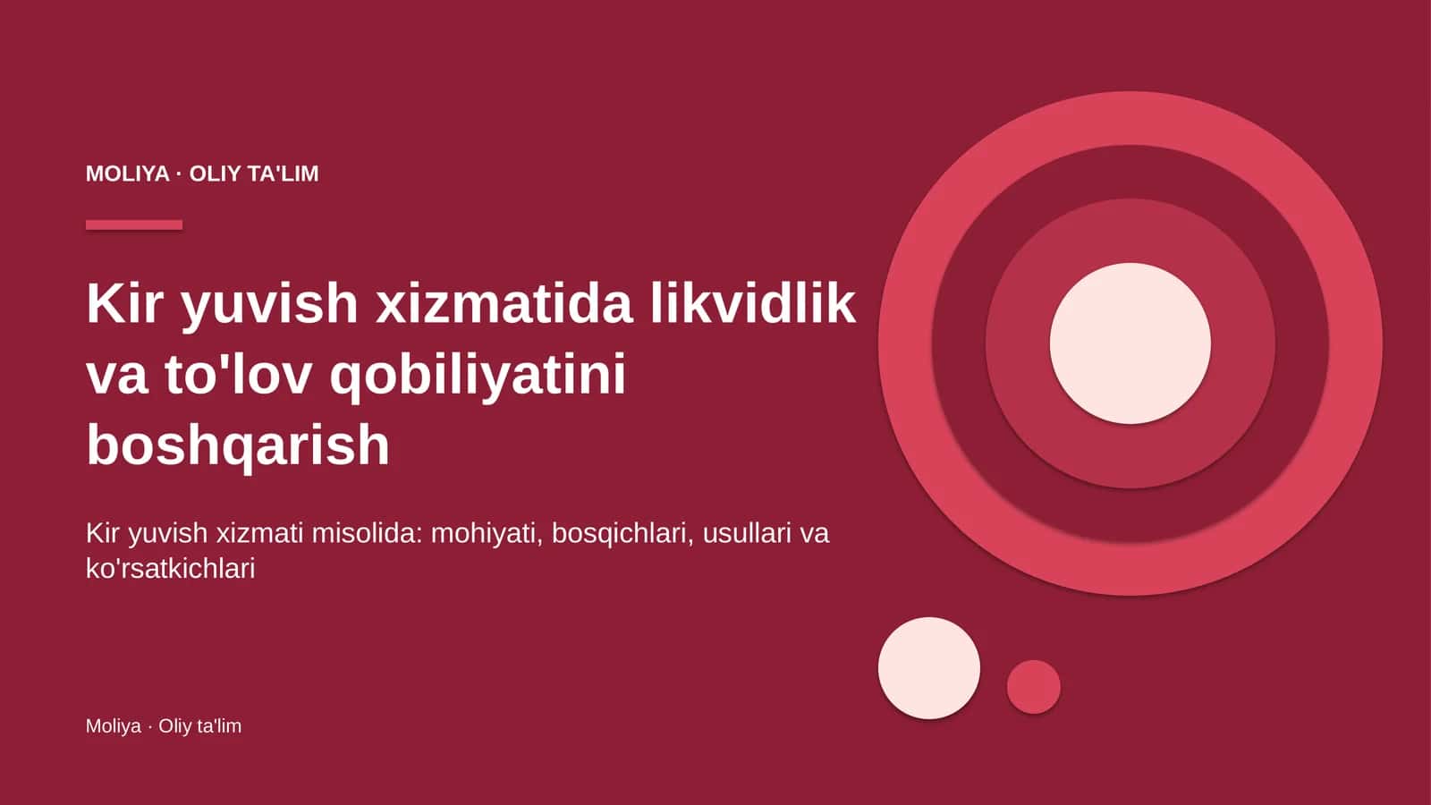 Kir yuvish xizmatida likvidlik va to'lov qobiliyatini boshqarish 1