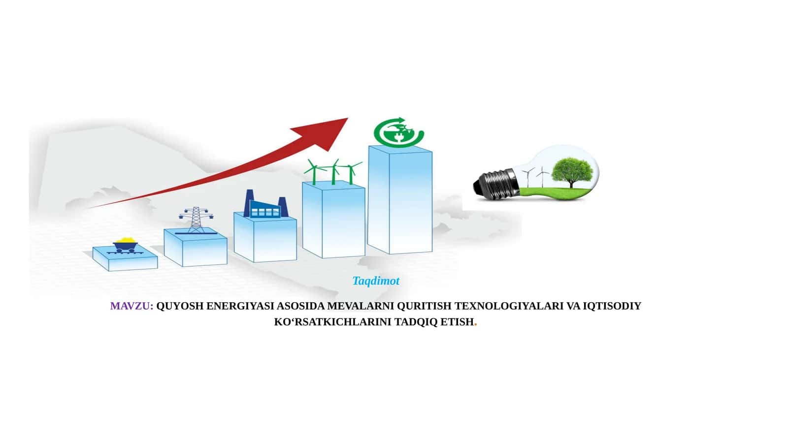 QUYOSH ENERGIYASI ASOSIDA MEVALARNI QURITISH TEXNОLOGIYALARI VA IQTISODIY KO‘RSATKICHLARINI TADQIQ ETISH. 1