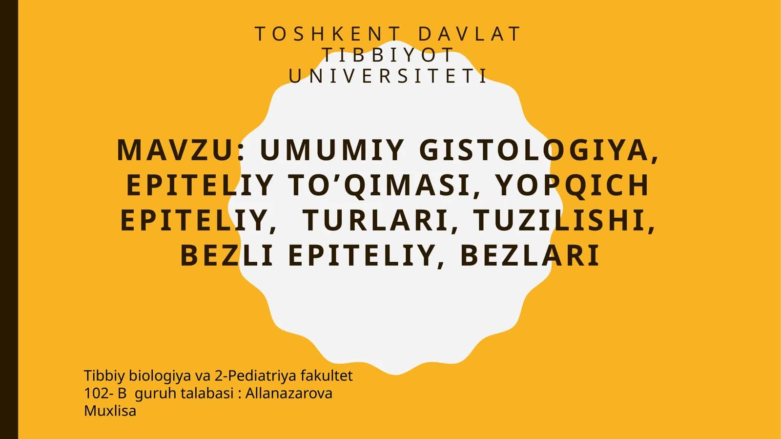 Toshkent davlat tibbiyot universiteti 1