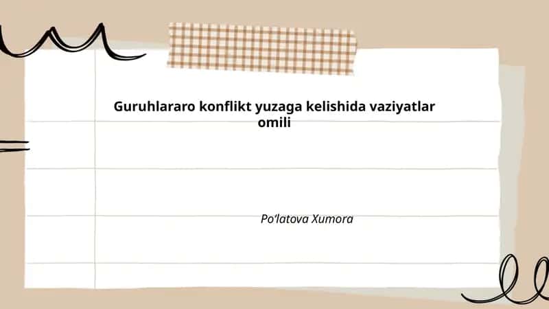 Resurslar uchun raqobat va guruhlararo ziddiyat 1