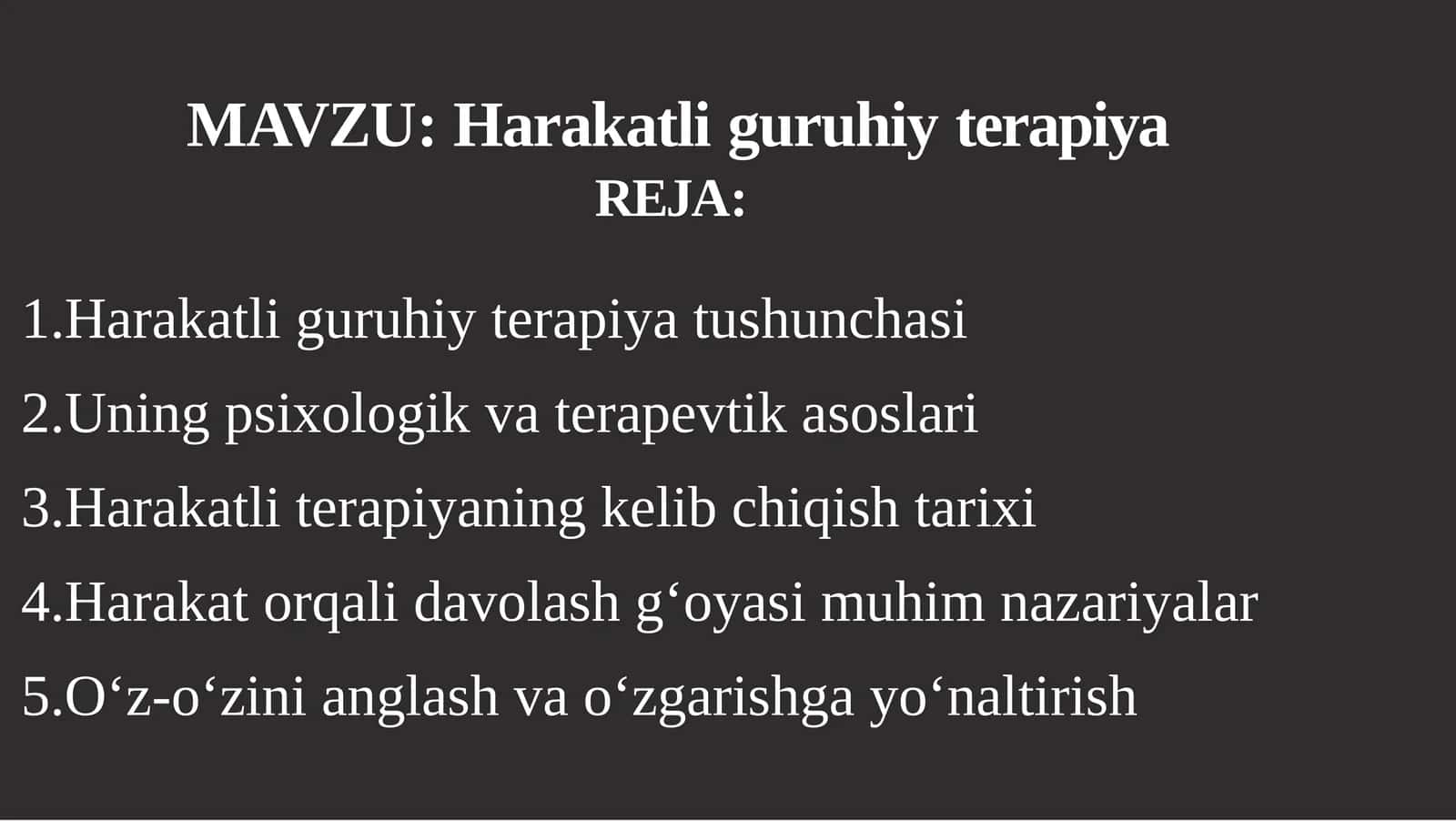 Harakatli guruhiy terapiya 1