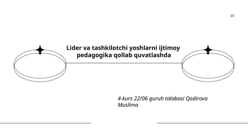 Lider va tashkilotchi yoshlarni ijtimoy pedagogika qollab quvatlashda 1