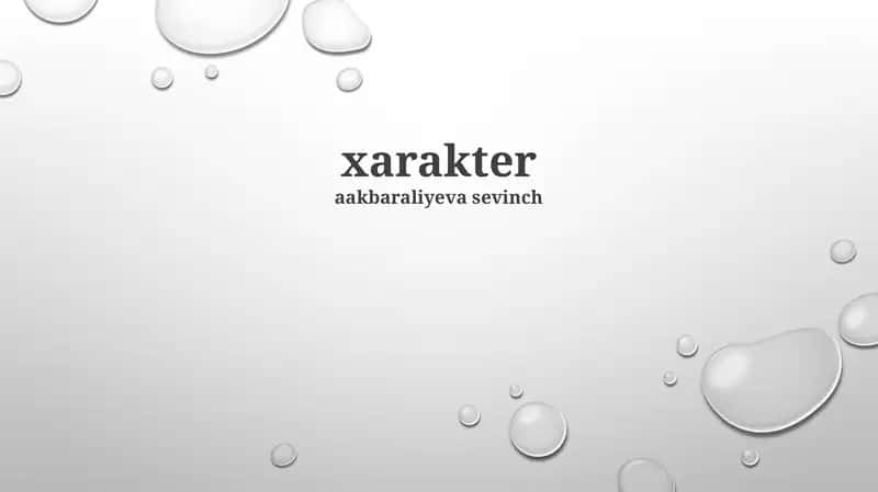 xarakter 1