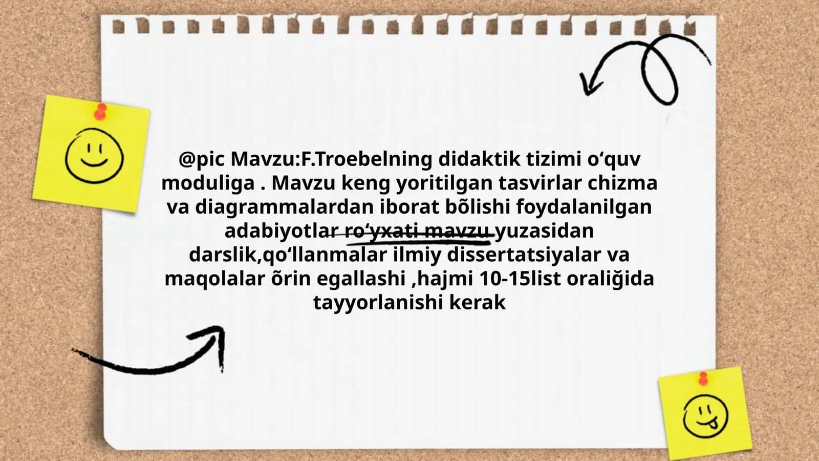 F.Troebelning didaktik tizimi oʻquv moduliga 1