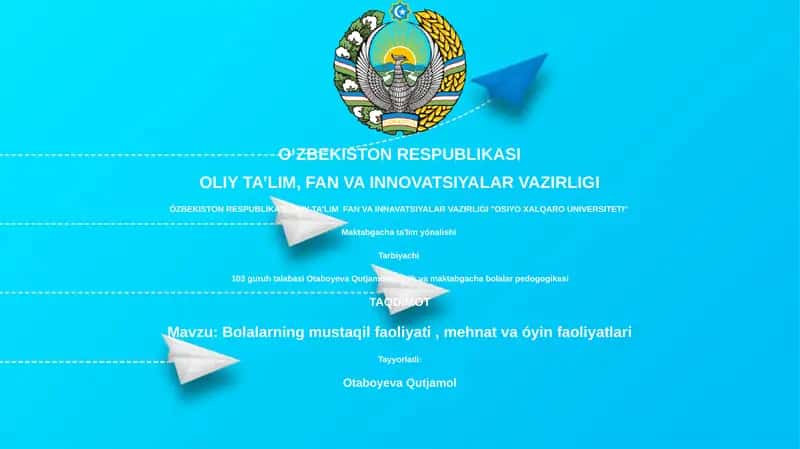 Bolalarning mustaqil faoliyati 1