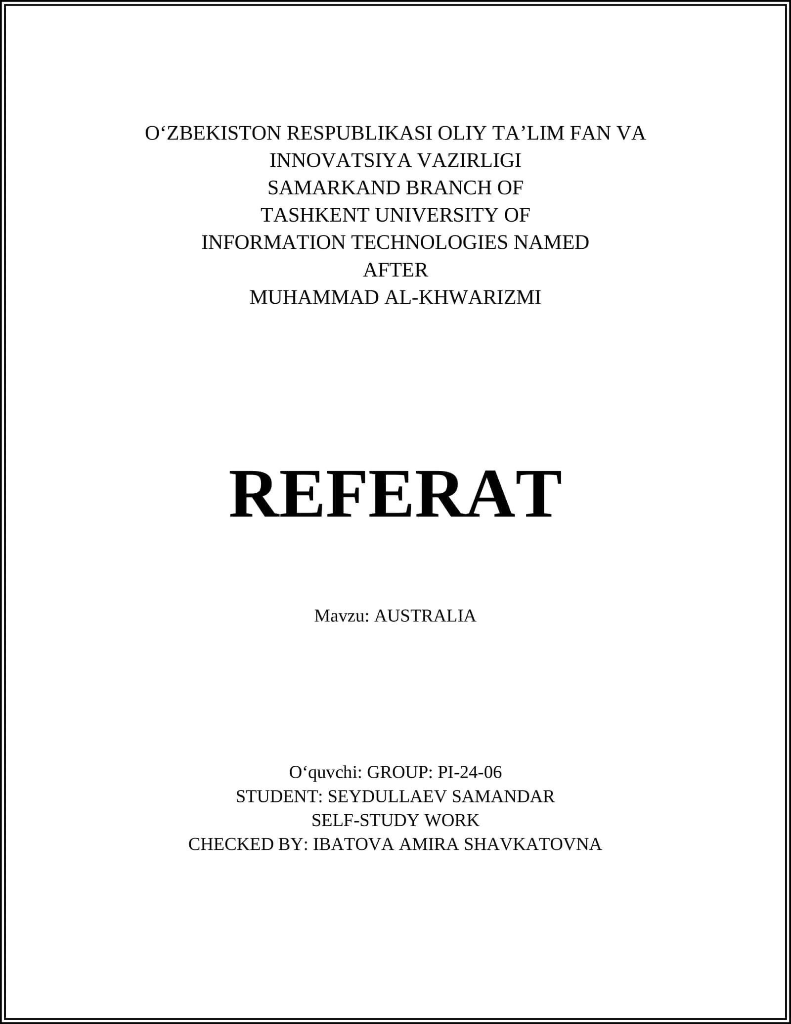 AUSTRALIA 1