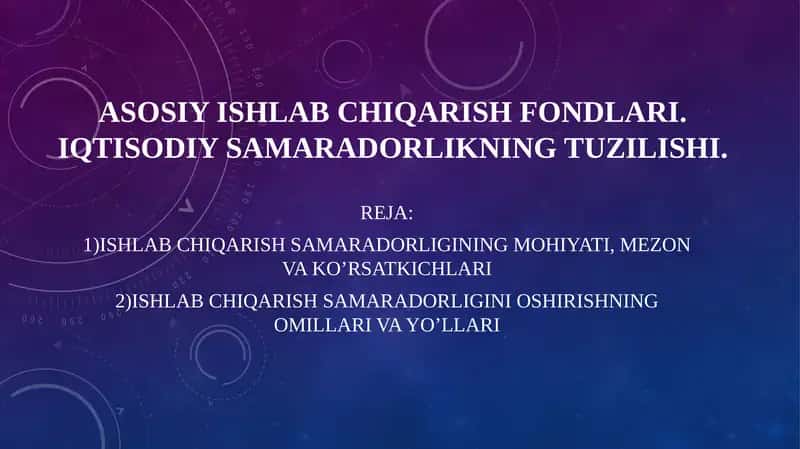 Ishlab chiqarish samaradorligi 1