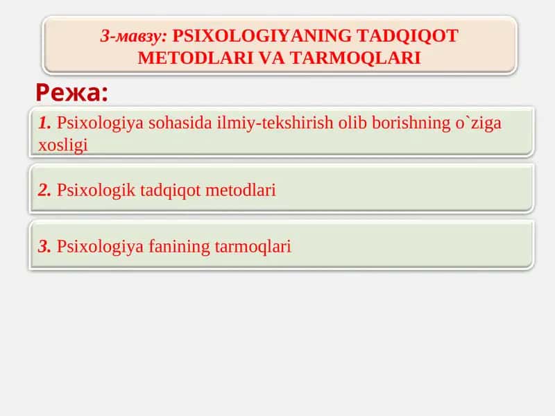 Psixologiya Tadqiqot Metodlari va Tarmoqlari 1