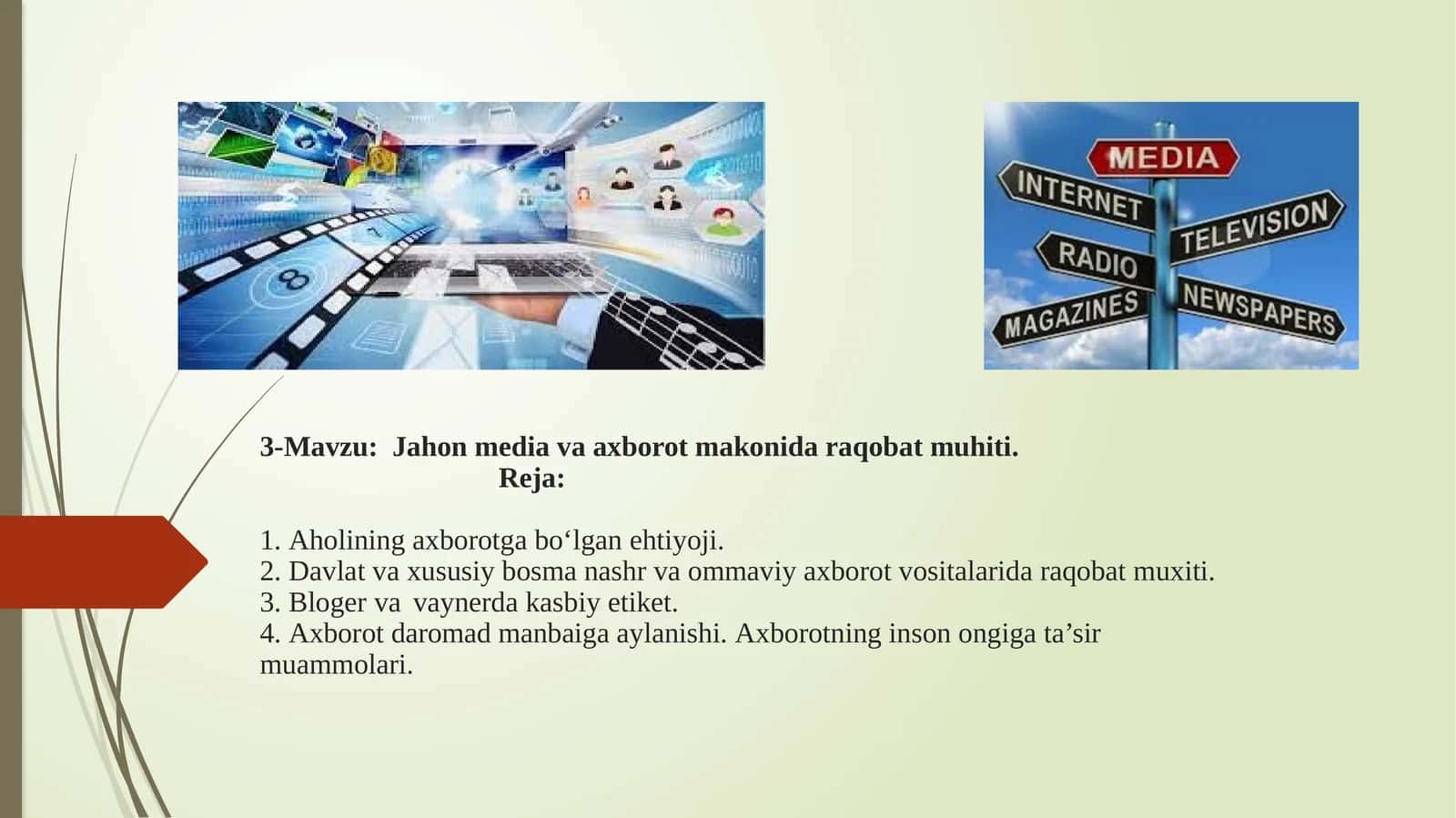 Jahon media va axborot makonlari darakobat muhitida 1