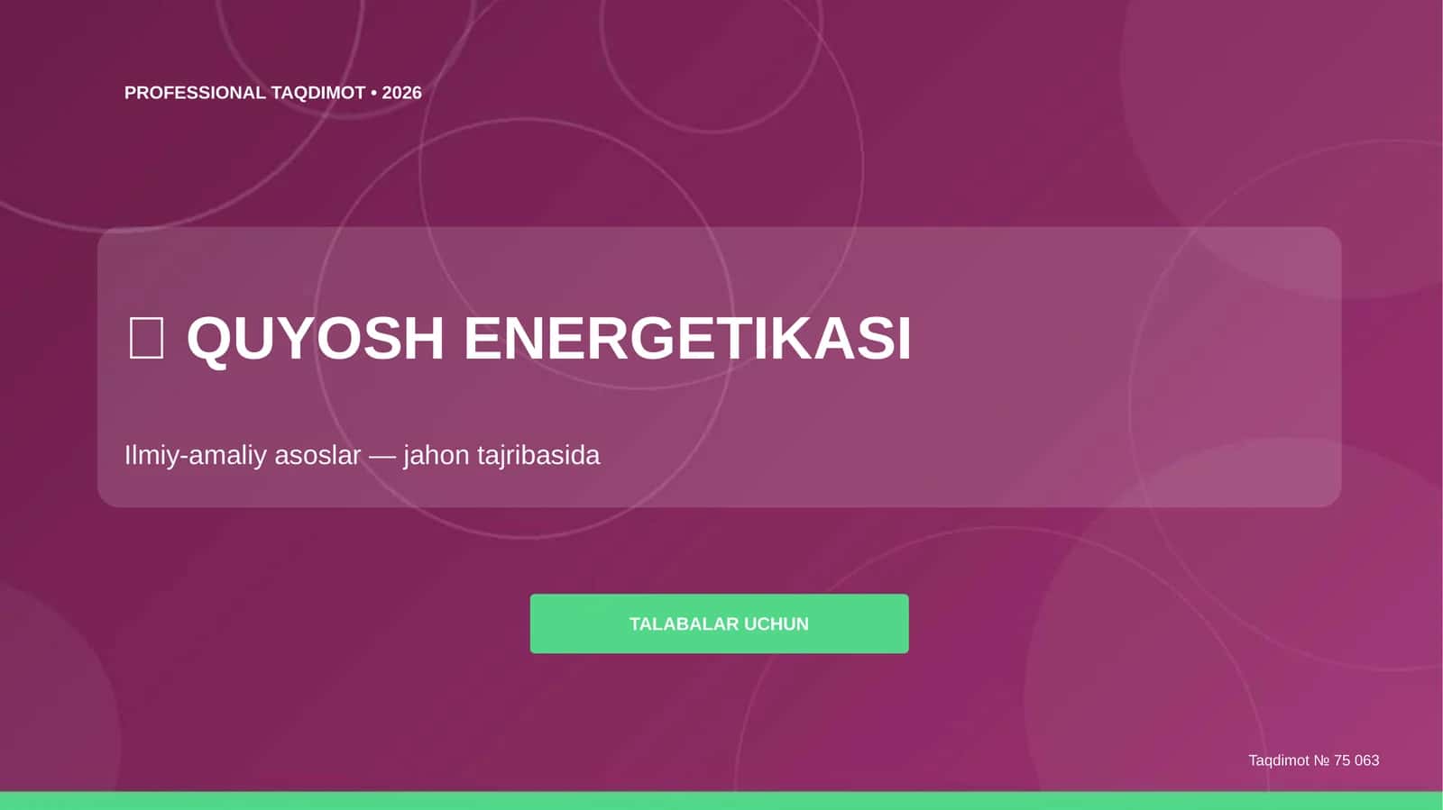 QUYOSH ENERGETIKASI 1