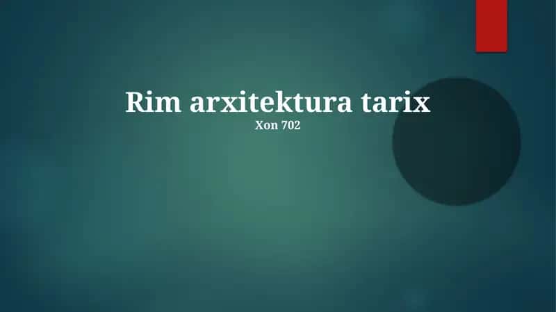 Rim arxitektura tarix 1