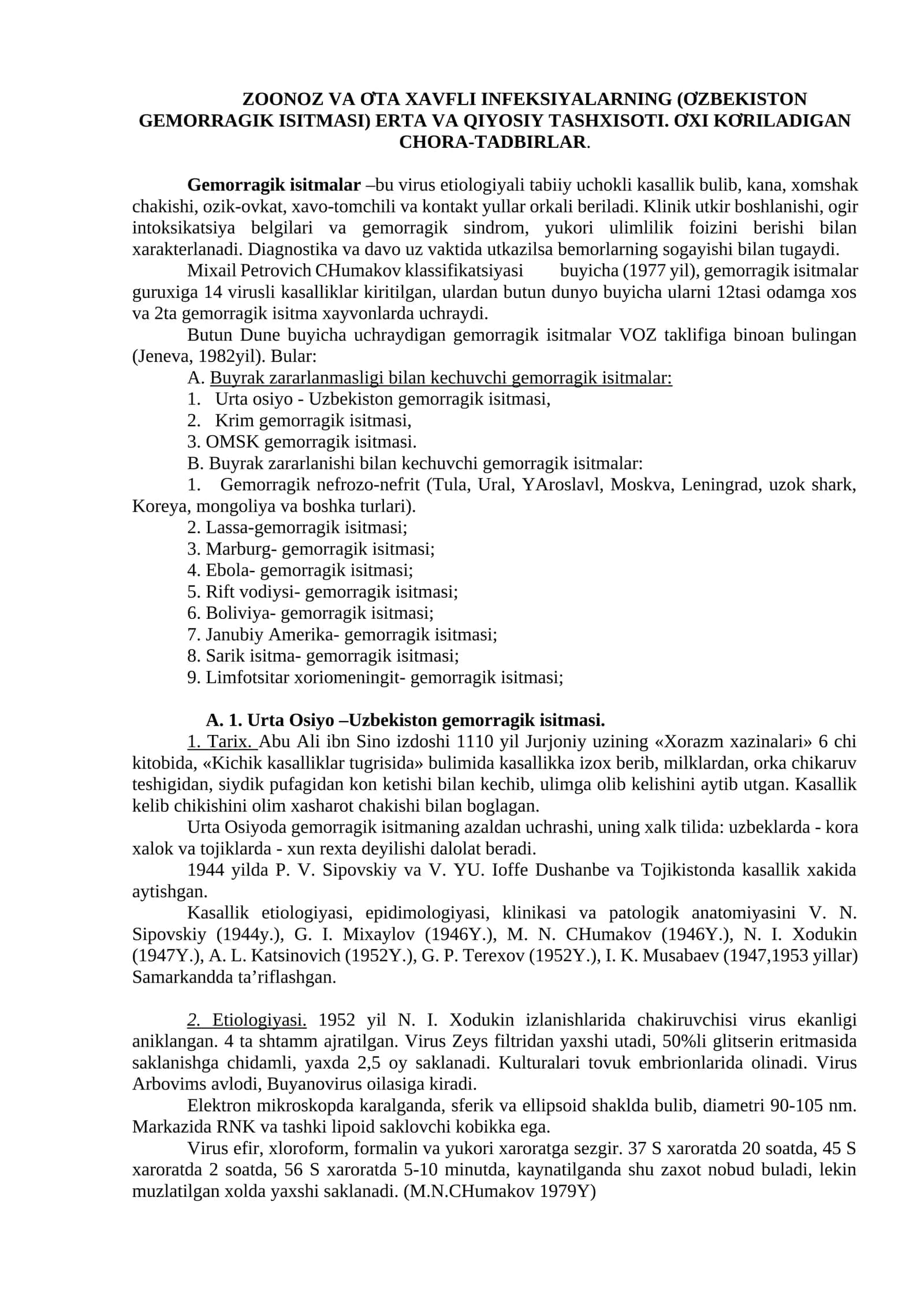 Uzbekiston gemorragik isitmasi 1