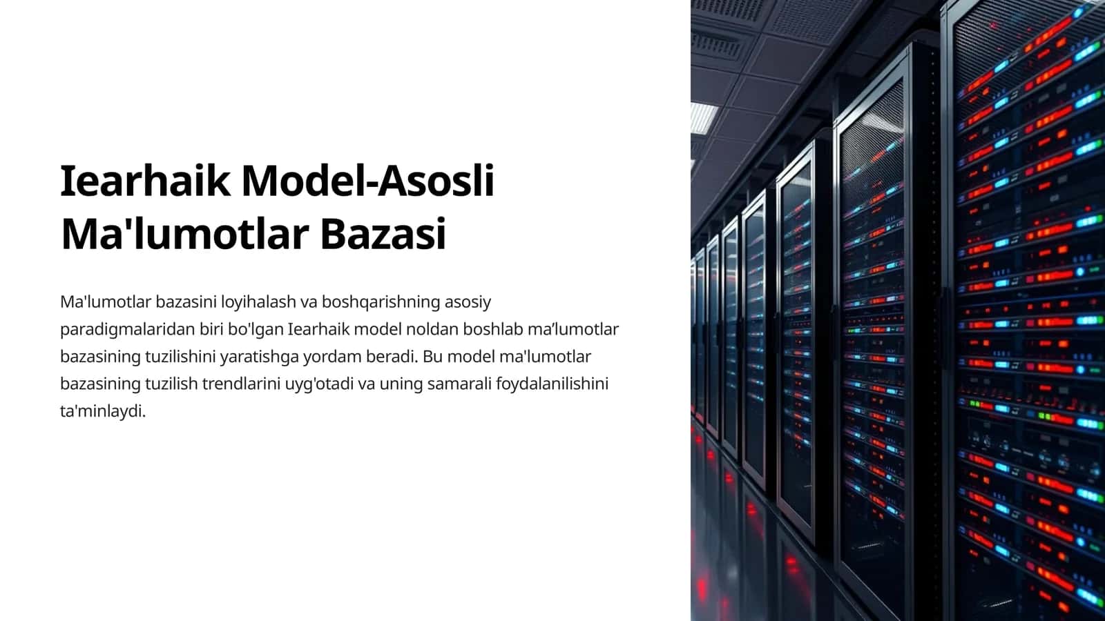 Iearhaik Model-Asosli Ma'lumotlar Bazasi 1