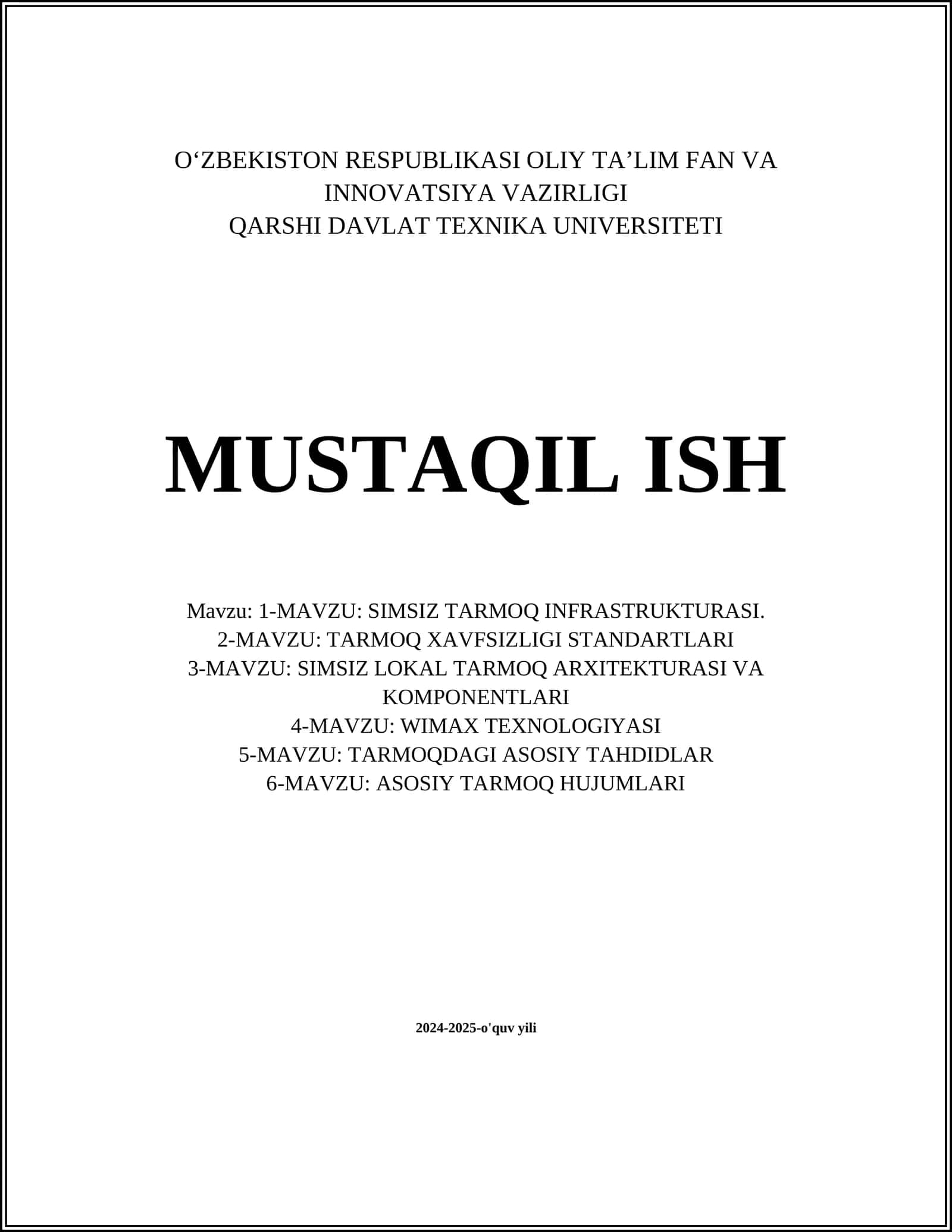 SIMSIZ TARMOQ INFRASTRUKTURASI 1