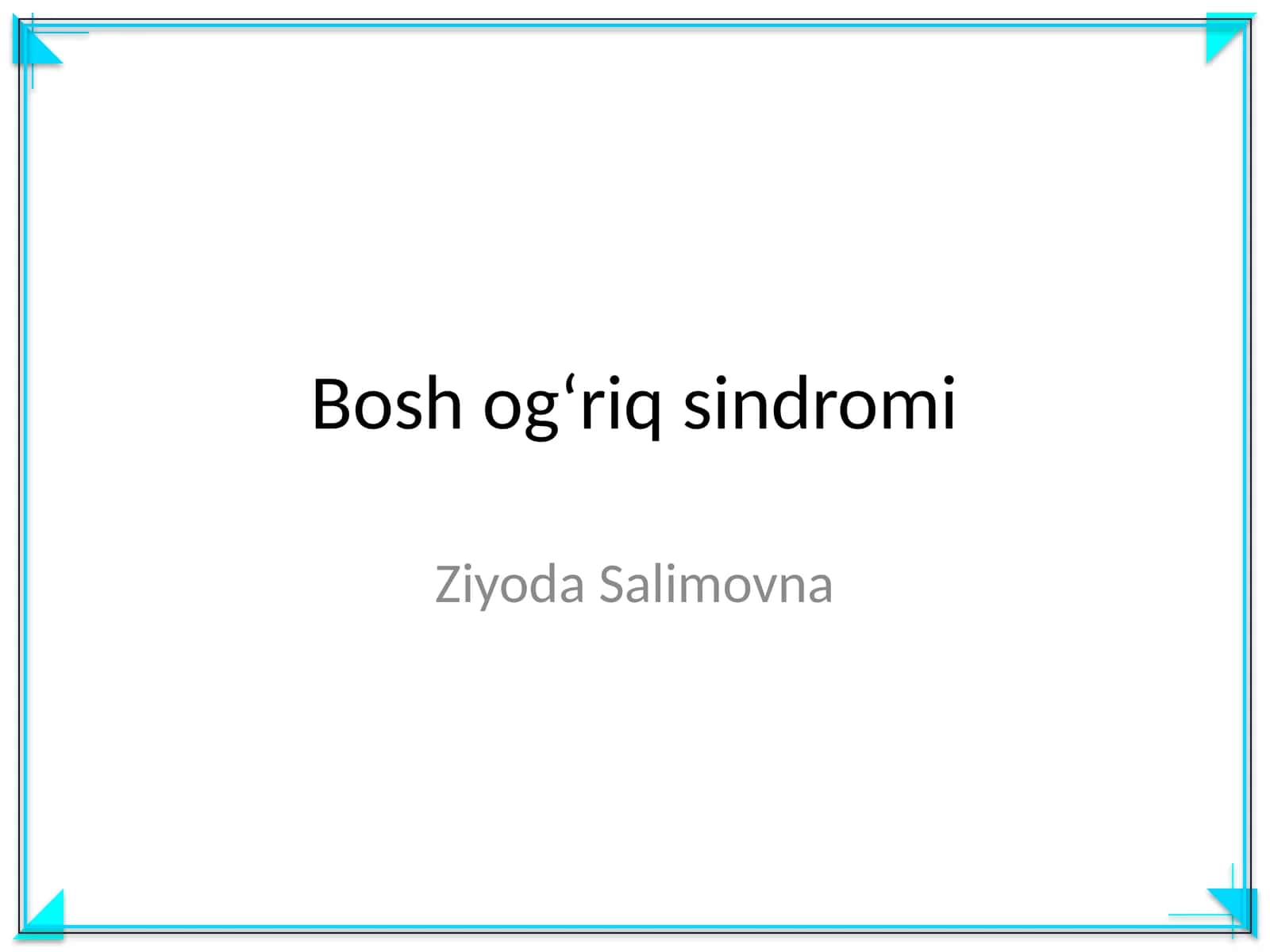 Bosh ogʻriq sindromi 1