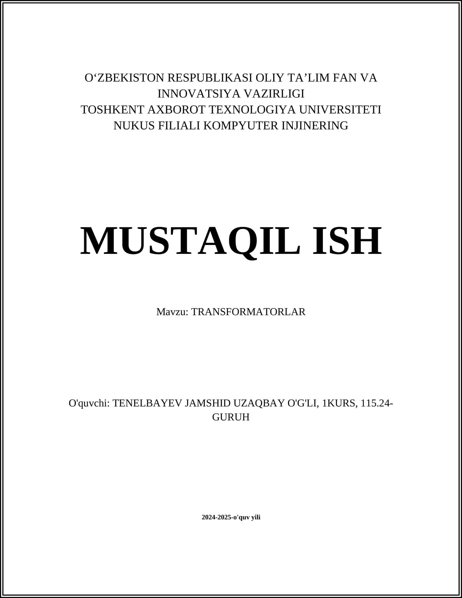 TRANSFORMATORLAR 1