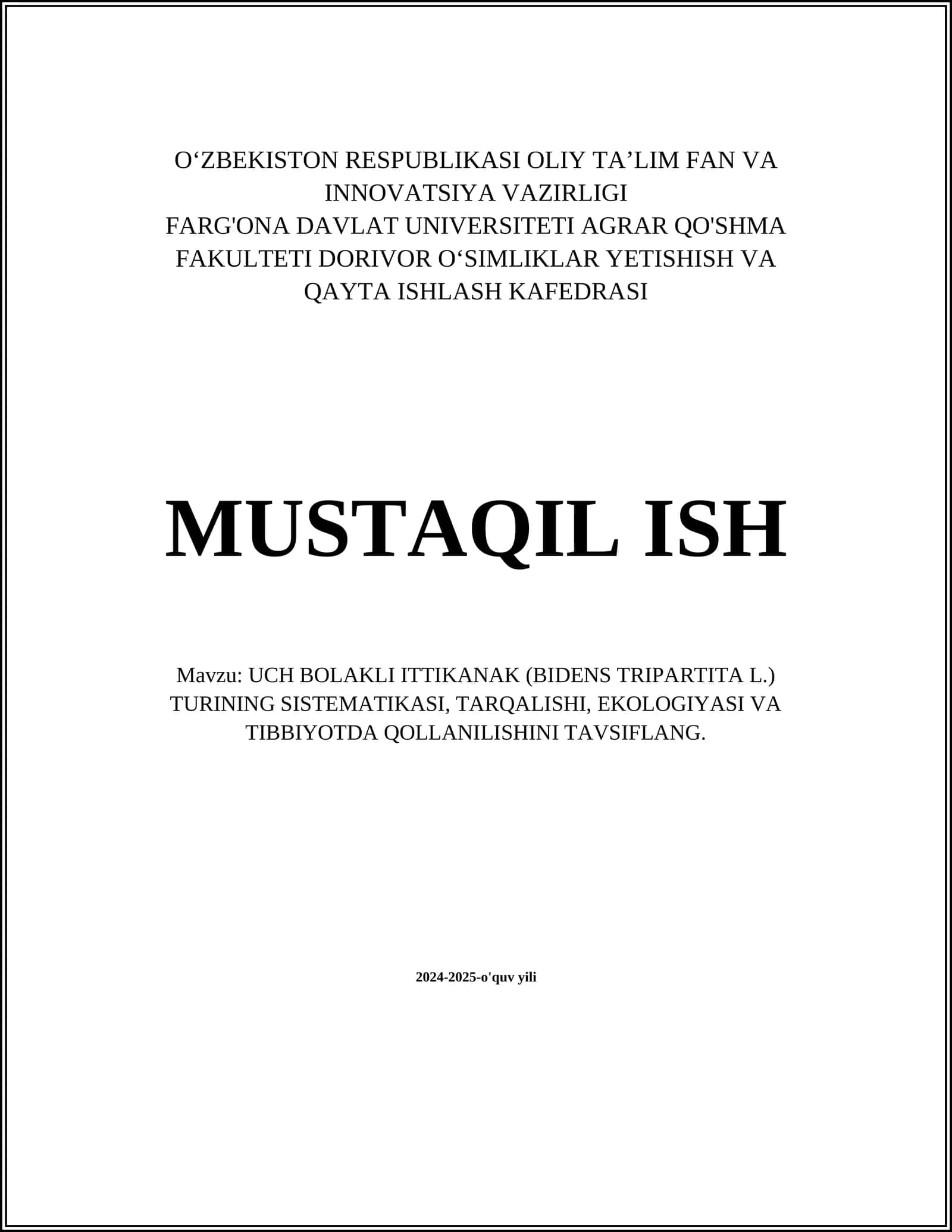UCH BOLAKLI ITTIKANAK (BIDENS TRIPARTITA L.) 1