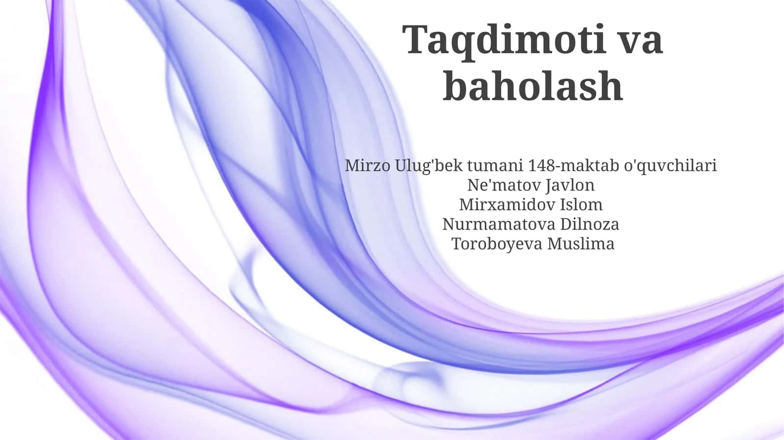 Taqdimoti va baholash 1