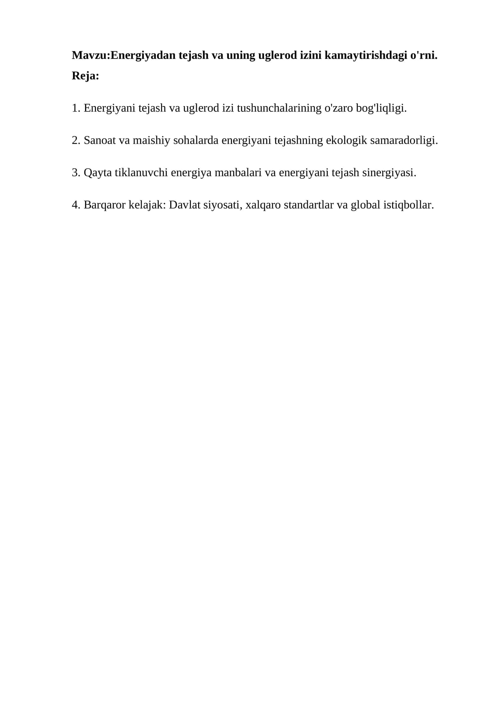 Energiyani tejash va uglerod izi tushunchalarining o'zaro bog'liqligi 1