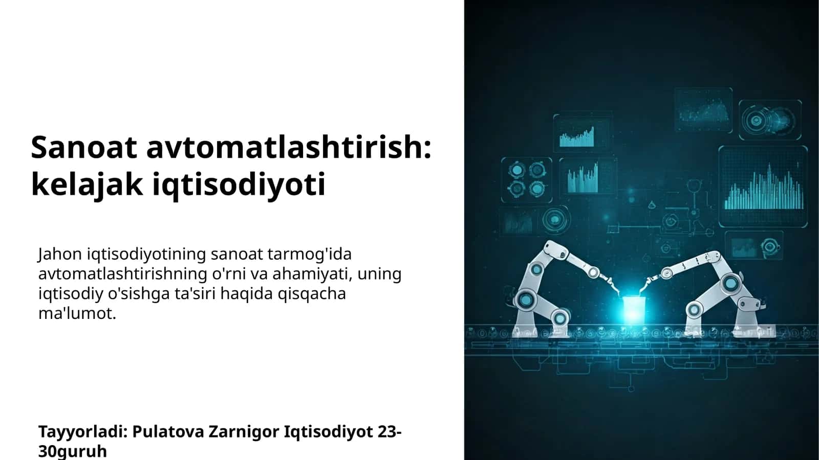 Sanoat avtomatlashtirish: kelajak iqtisodiyoti 1