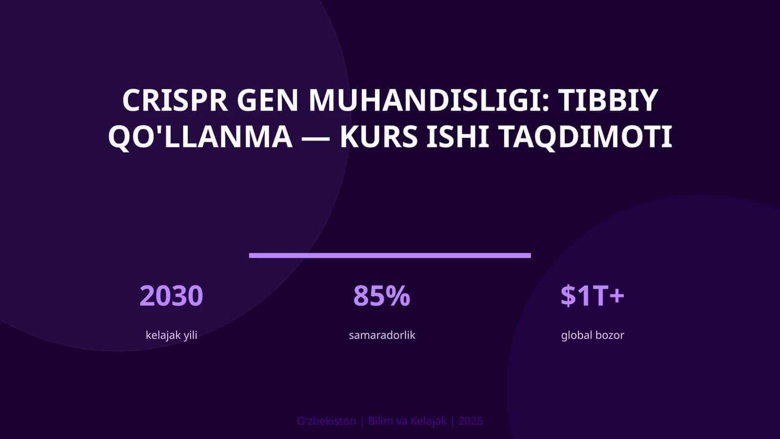 CRISPR GEN MUHANDISLIGI: TIBBIY QO'LLANMA 1