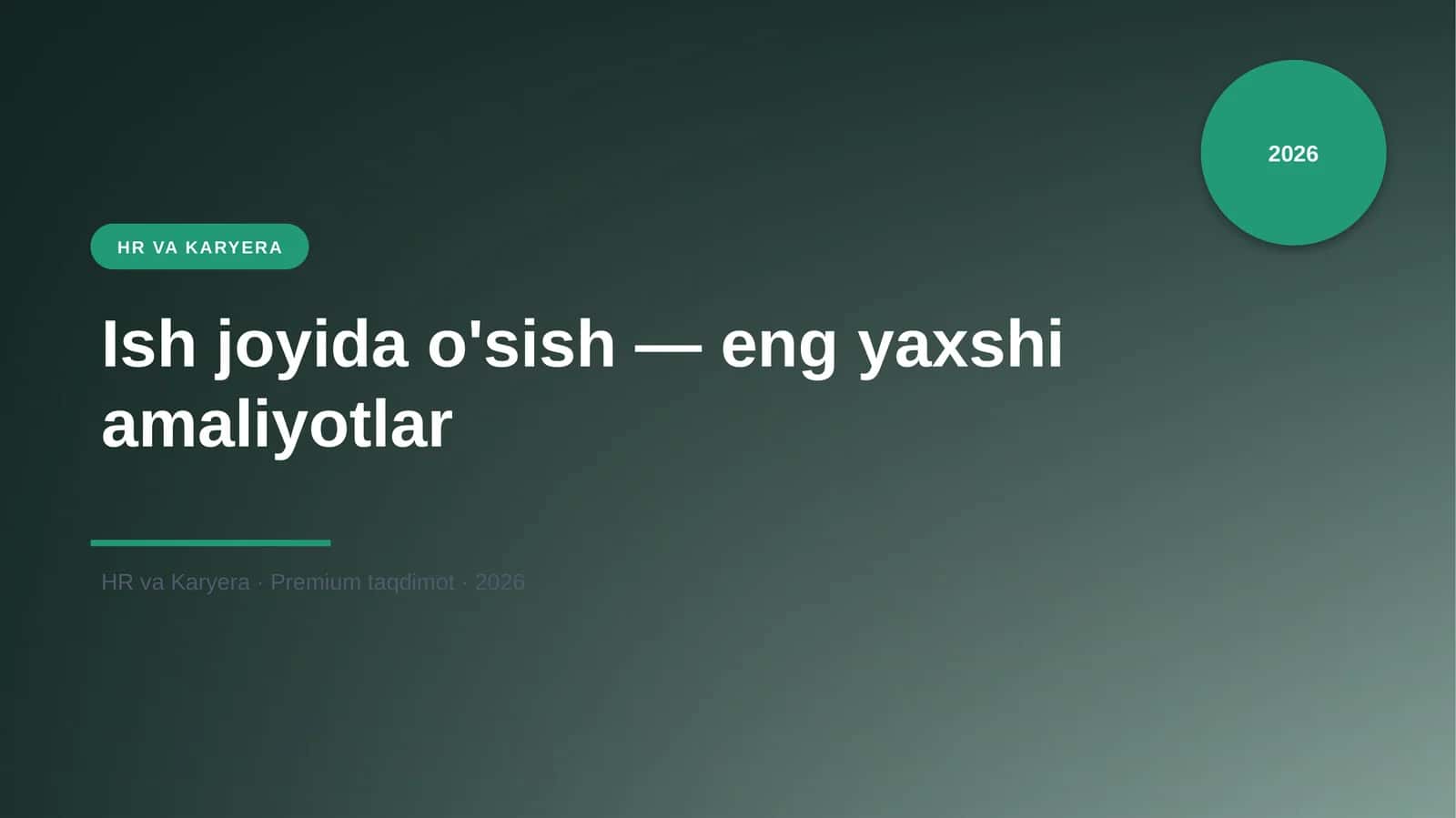 Ish joyida o'sish — eng yaxshi amaliyotlar 1