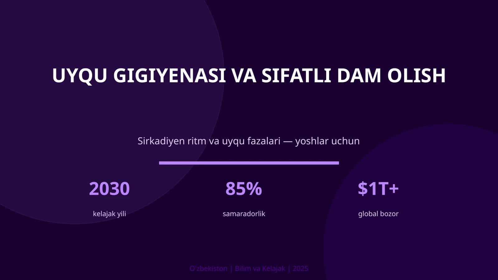 Uyqu gigiyenasi va sifatli dam olish 1