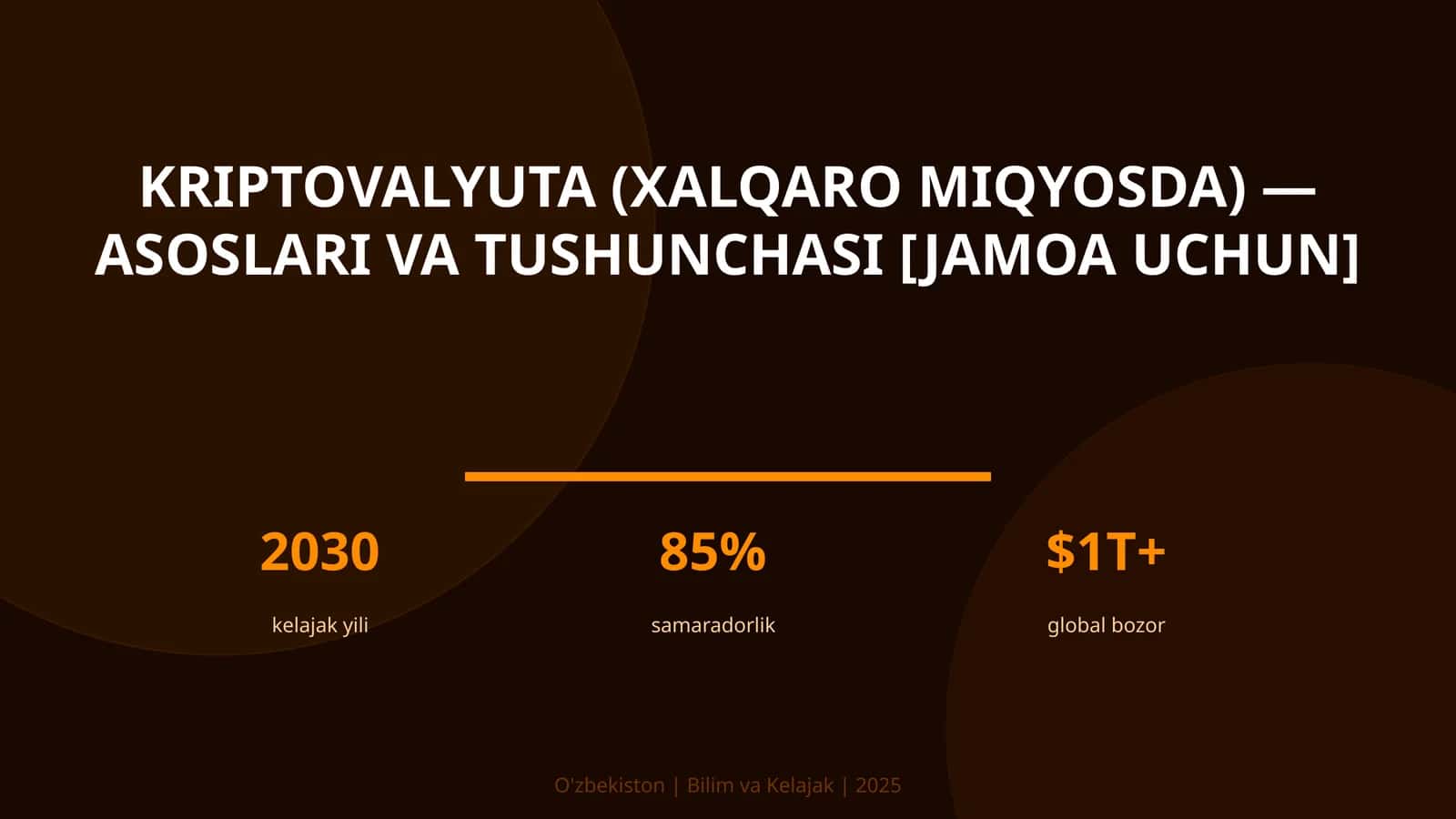 Kriptovalyuta (xalqaro miqyosda) - asoslari va tushunchasi [jamoa uchun] 1