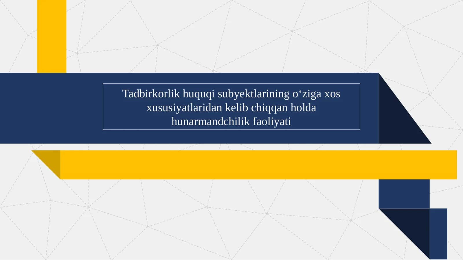 Tadbirkorlik huquqi subyektlarining o‘ziga xos xususiyatlaridan kelib chiqqan holda hunarmandchilik faoliyati 1