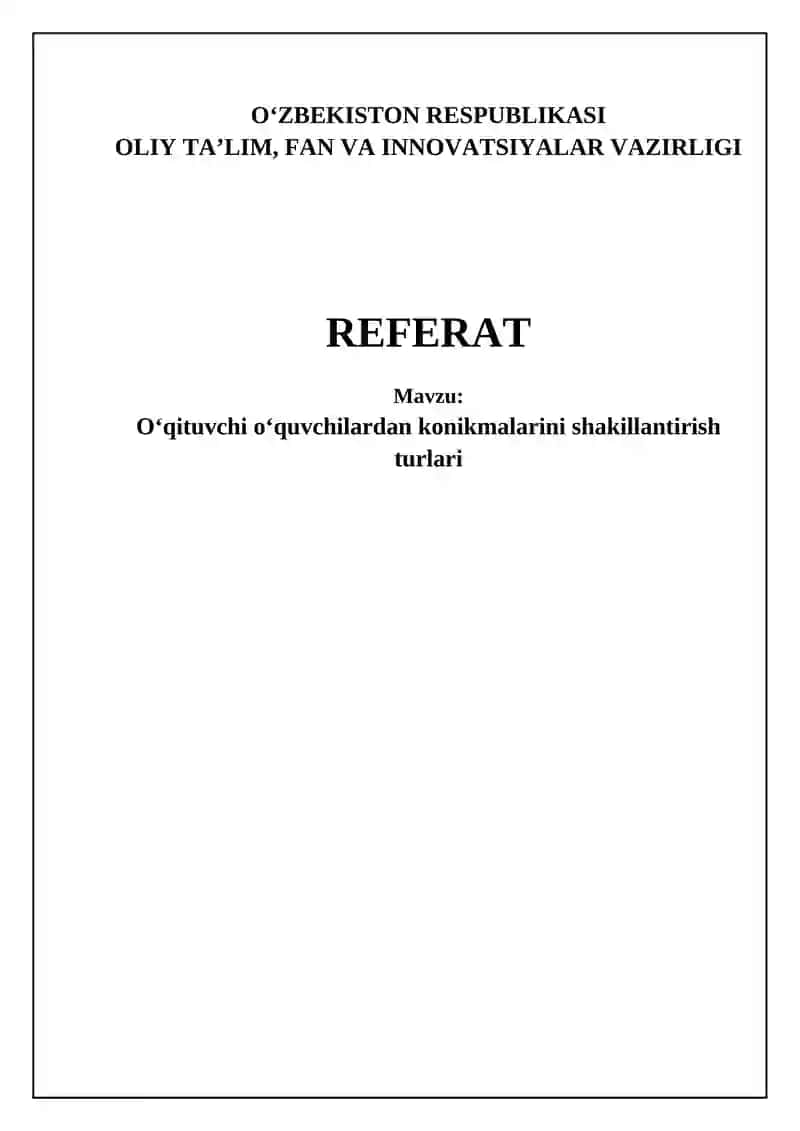 O'quvchilarning Konikmasi 1