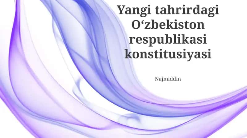 Oʻzbekiston respublikasi konstitusiyasi 1