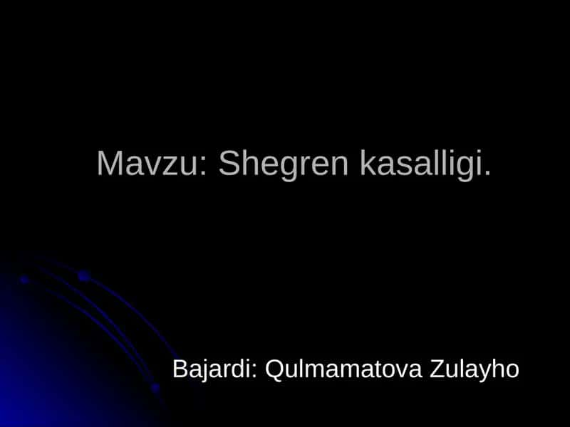 Shegren kasalligi 1