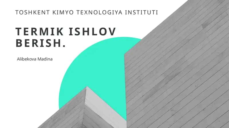 Termik ishlov berish 1