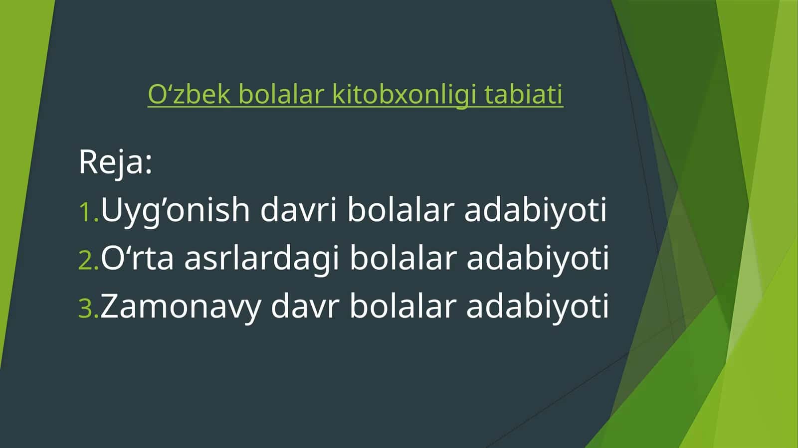 O‘zbek bolalar kitobxonligi tabiati 1