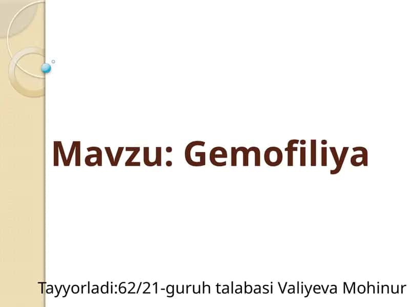 Gemofiliya 1