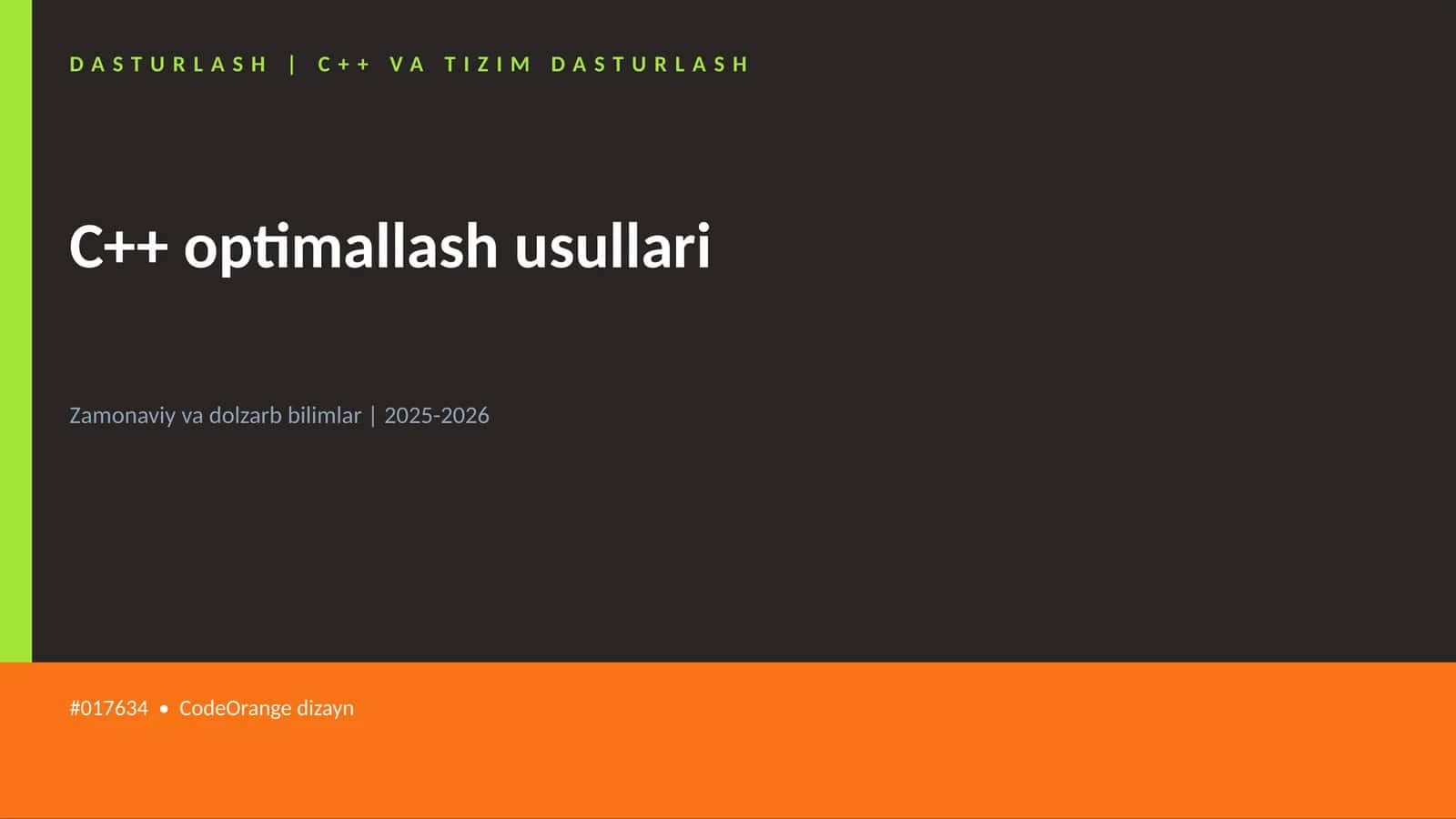 C++ VA TIZIM DASTURLASH 1