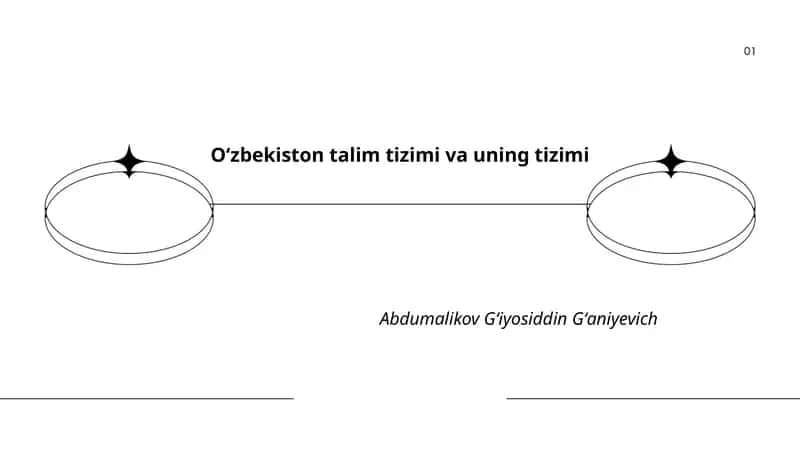 Oʻzbekiston talim tizimi va uning tizimi Abdumalikov Gʻiyosiddin Gʻaniyevich 1