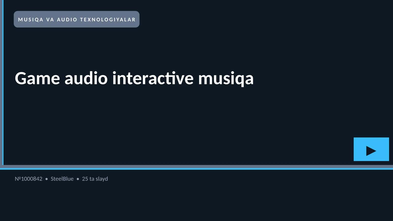 Game audio interactive musiqa 1