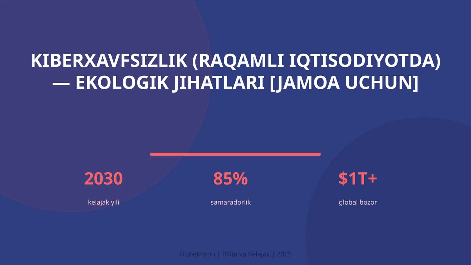 KIBERXAVFSIZLIK (RAQAMLI IQTISODIYOTDA) — EKOLOGIK JIHATLARI [JAMOA UCHUN] 1