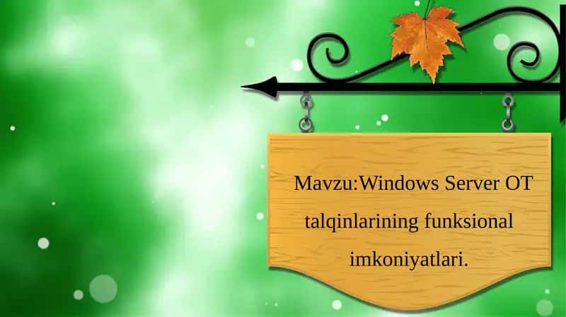 Windows Server OT talqinlarining funksional imkoniyatlari 1