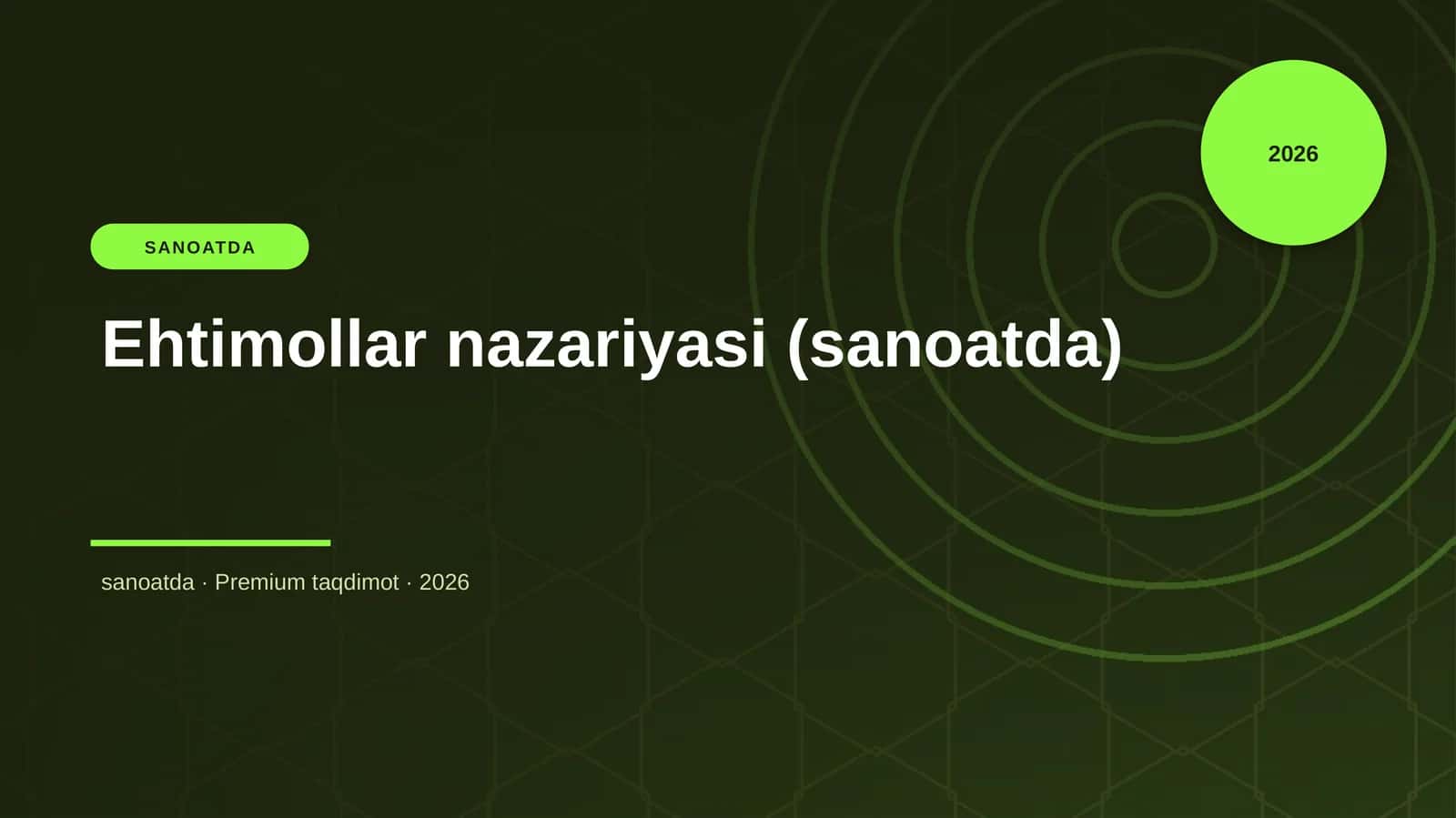 Ehtimollar nazariyasi (sanoatda) 1