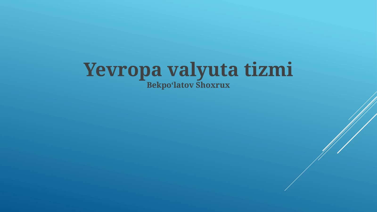 Evropa Pul Tizimi 1