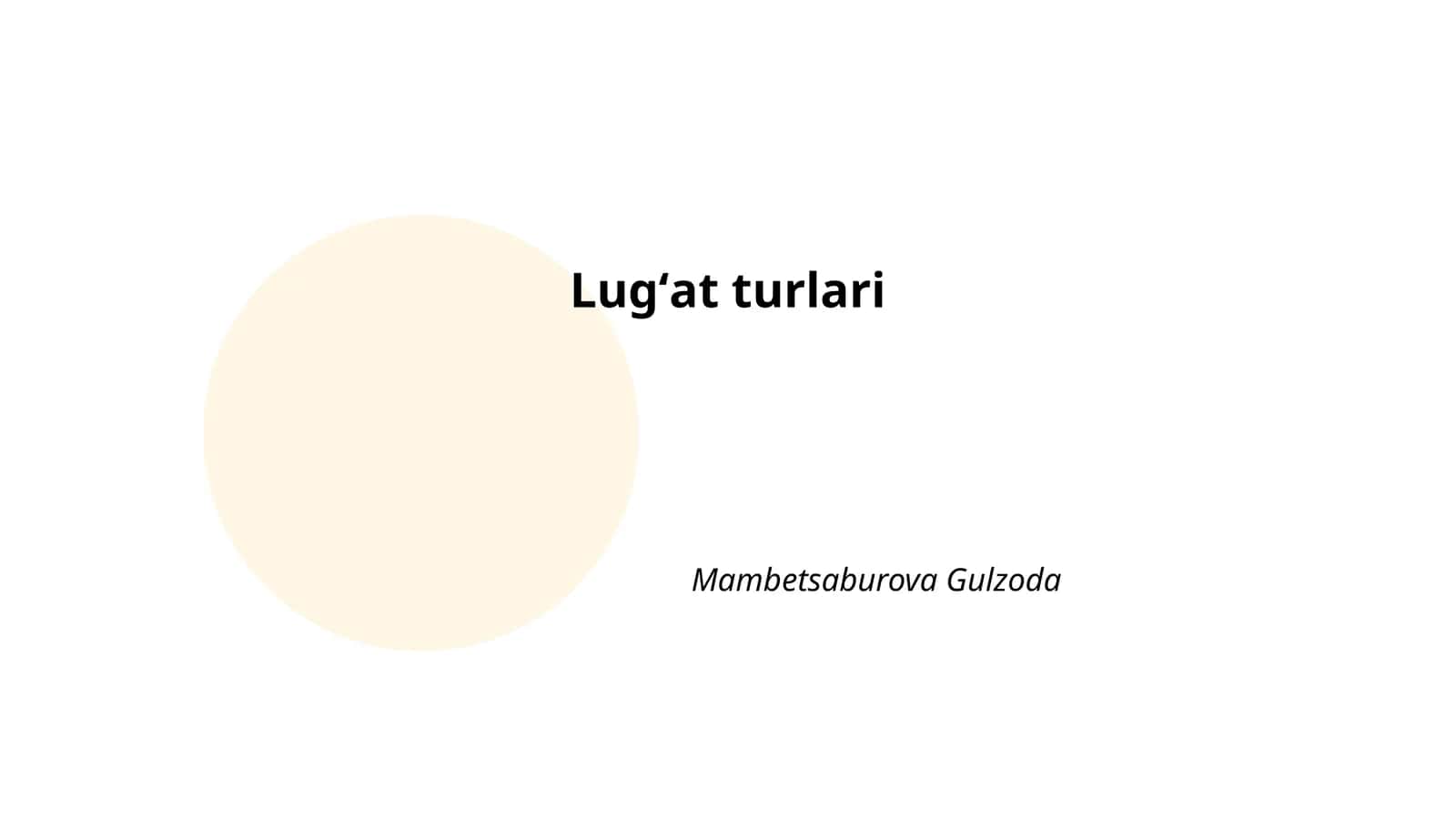 Lugʻat turlari 1