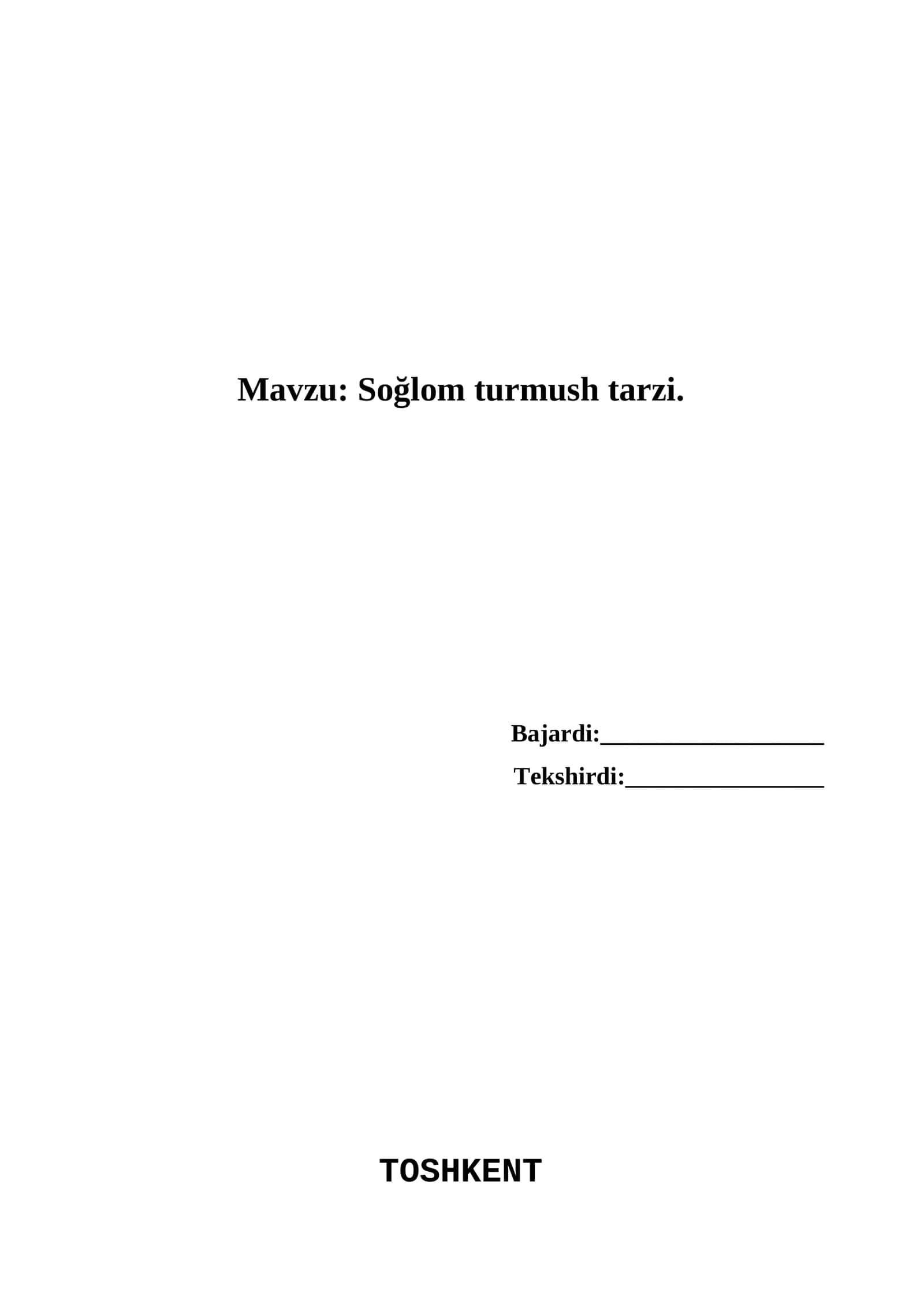 Soğlom turmush tarzi 1
