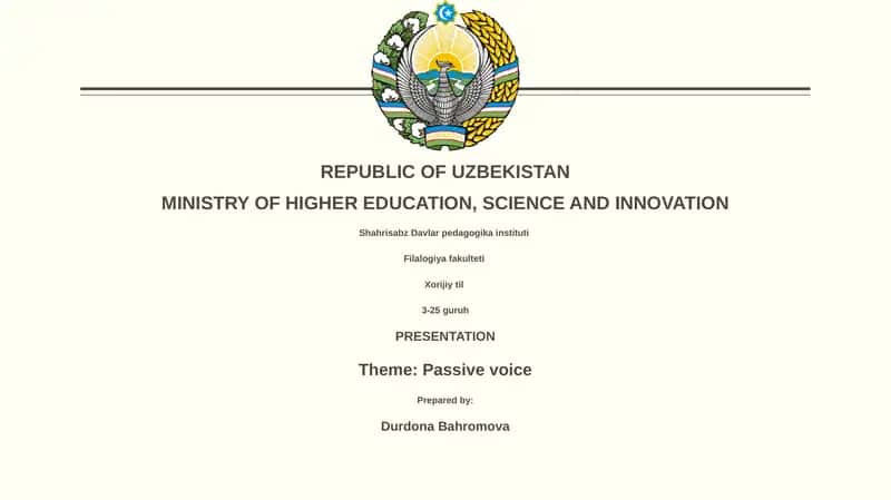 Passive voice 1