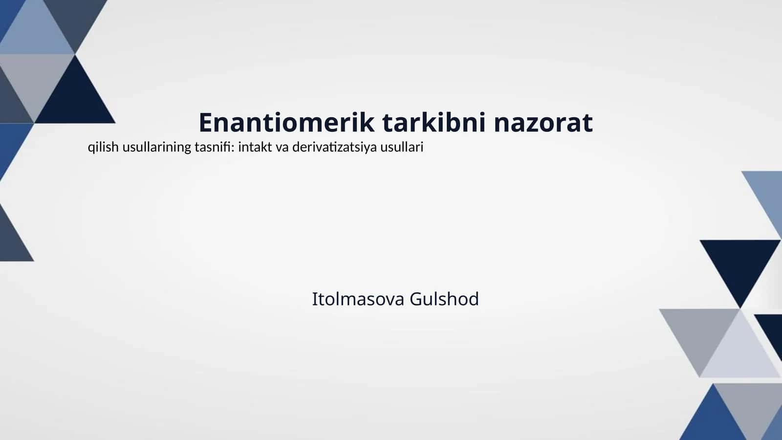 Enantiomerik tarkibni nazorat 1
