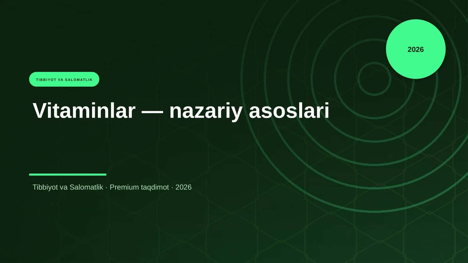 Vitaminlar — nazariy asoslari 1