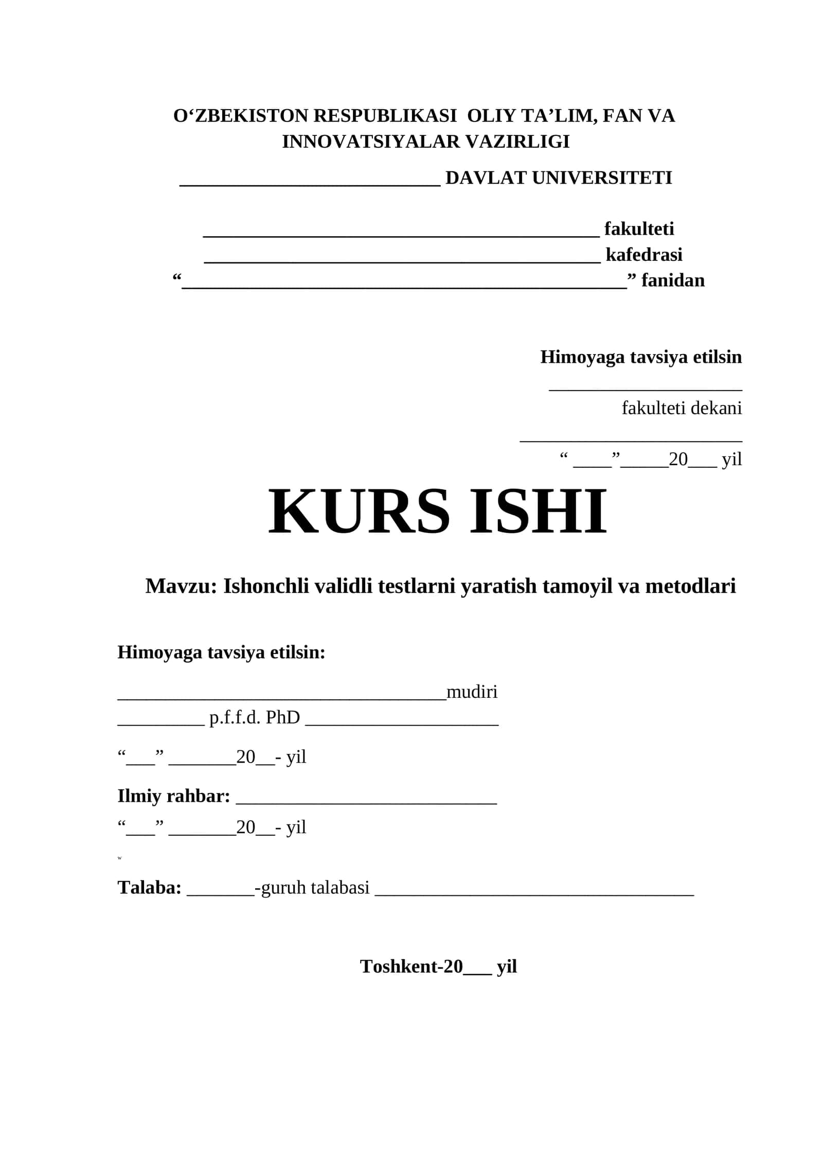 Ishonchli validli testlarni yaratish tamoyil va metodlari 1